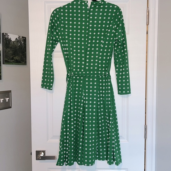 Vintage green & white polka dot dress 1974-1983 size 10 - Picture 2 of 6